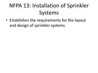 nfpa 13 sprinkler system definitions